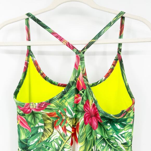 EVCR Womens‎ Tropical Floral Built In Shorts Athletic Active Tank Dress Size S - Picture 6 of 7